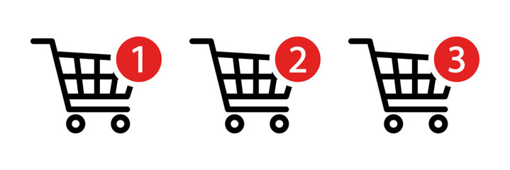 Shopping cart notification icon set © ValGraphic