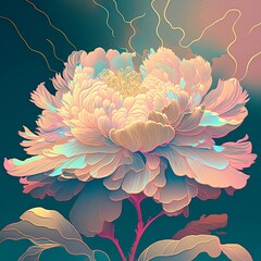 Beautiful large white flowers, Generative AI