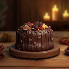 Delicious chocolate cake, Generative AI
