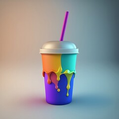 colorful coffee cupm, Generative AI