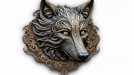 Wolf Amulet. Generative AI

