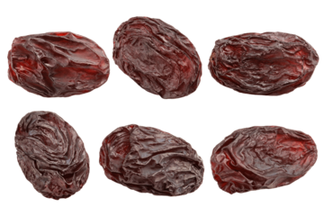Raisin isolated on white background, full depth of field