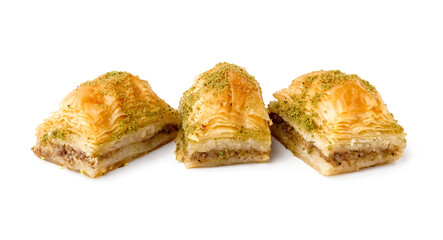 Tasty baklava isolated on white background