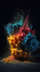 Obraz na płótnie Canvas color explosion, photo with advertising effect. Generative AI