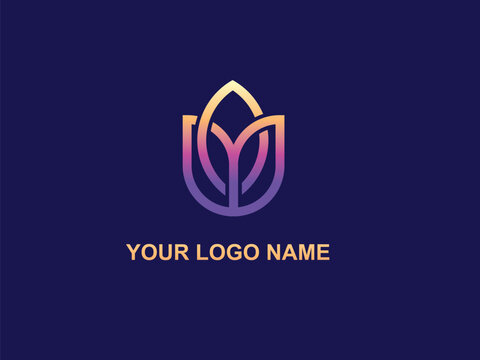 Abstract linear tulip logo