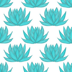 Fototapeta premium Colorful lotus seamless pattern. Repeat digital paper for scrapbooking, textile and paper products, 