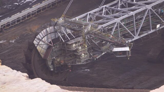 Schaufelradbagger im Braunkohletagebau, Garzweiler, Rheinisches Braunkohlenrevier, Nordrhein-Westfalen, Deutschland