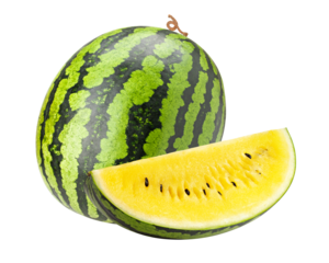 Watermelon isolated on white background, full depth of field