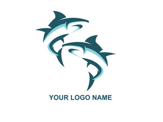 mascot shark electronic sport game vector logo design template