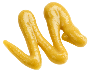 mustard isolated on white background, full depth of field