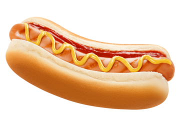 HOT DOG isolated on white background, full depth of field