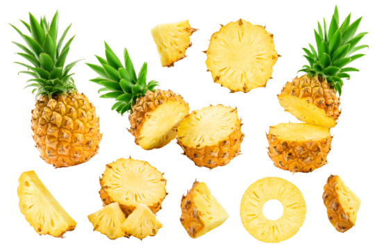 pineapple isolated on white background, full depth of field
