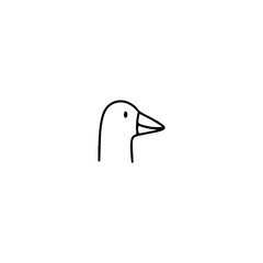 duck head doodle illustration vector