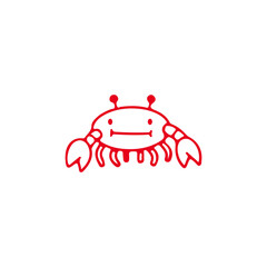 red crab doodle illustration vector