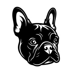 Fototapeta na wymiar French Bulldog Logo Monochrome Design Style 