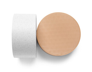 Decorative podiums isolated on white background