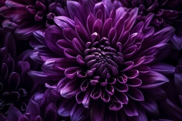 Purple flower petals with intricate details and patterns for background, graphic design. Generative AI