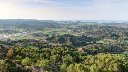 abbaye et église au sommet du monte toro sur l'île de Minorque aux baléares (Espagne)