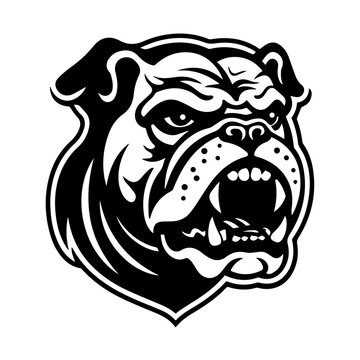 Bulldog Logo Monochrome Design Style
