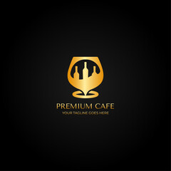 Luxury Cafe Vector Logo Design, suitable for your cafe business