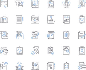 Agreements line icons collection. Contract, Compact, Deal, Pact, Treaty, Settlement, Accord vector and linear illustration. Covenant,Understanding,Arrangement outline signs set