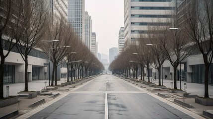 Minimal Seoul street at day time