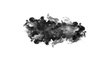Fototapeta premium Black smoke, cloud or vapor on transparent background of smokey flare, realistic steam gas, mist explosion with a particle powder spray, fog element or texture isolated of png format image