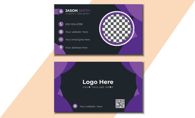 personal visiting card with company, vector illustration, set of modern business card print templates.