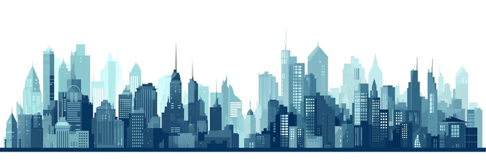 Plakat Panorama view of skyline made with Generative AI