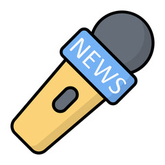 News Mic Line Color Icon