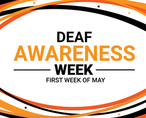 Deaf Awareness Week wallpaper with colorful shapes and typography in the center