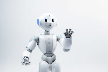 Fototapeta premium A simple design AI robot with a cute expression. Generative AI