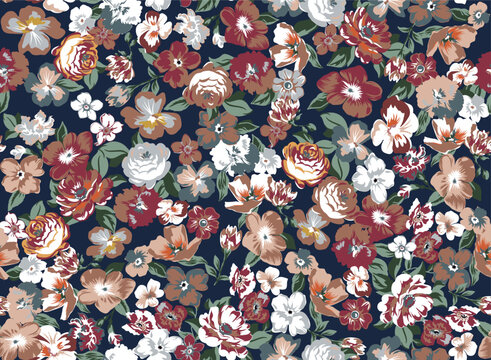 Floral liberty pattern. Small floral background for fashion. Modern floral design perfect for fashion and wedding decoration