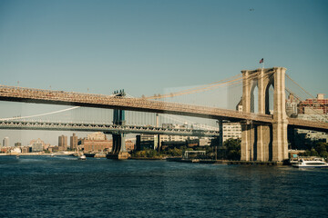 view of the brooklyn bridge from pier 17