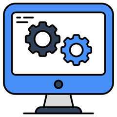 Conceptual flat design icon of system setting