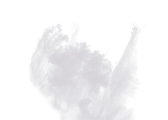 Fog, smoke or png of smokey flare and steam or gas. Mist cloud, pollution or climate and design element texture in air for art isolated on transparent gray and white background