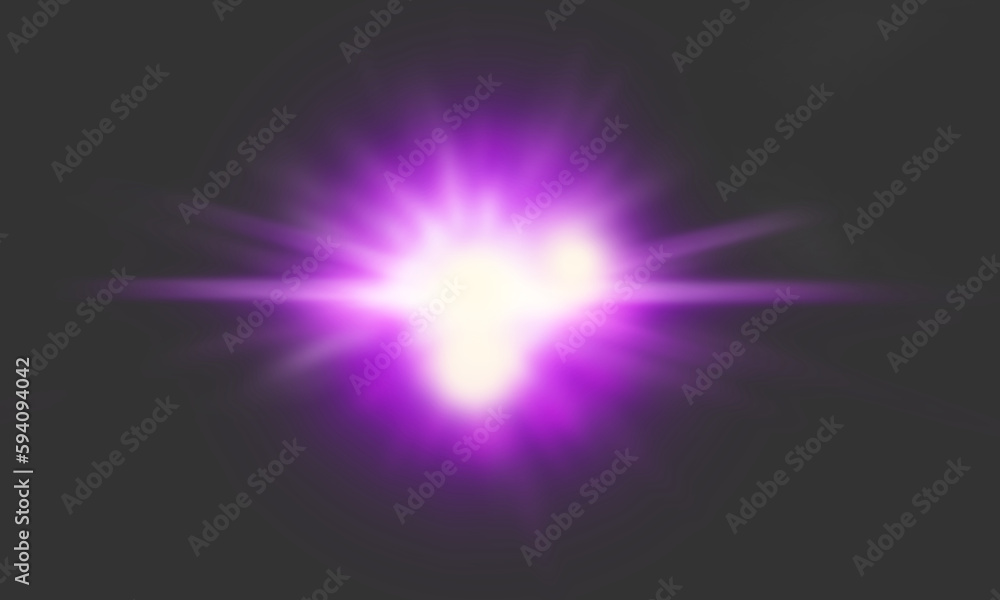 Canvas Prints purple, lens flare and digital light isolated on png or transparent background with bokeh and streak