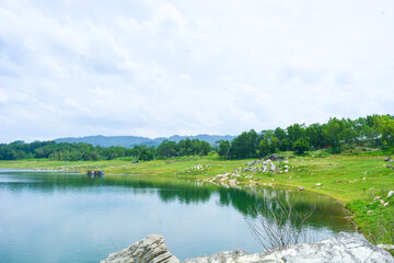 Photo of a waterscape in a village in Indonesia