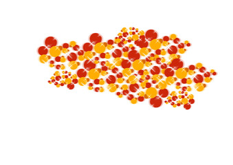 Color, star burst and transparent png with psychedelic pattern, glow and textures for graphic. Creative, cutout background and design for illustration, bubbles or icon with trippy explosion