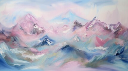Candyfloss Mountain - Soft Pinks and Blue Mountain Wallpaper