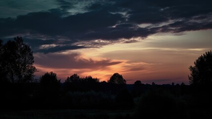 Fototapeta na wymiar Sunset mood of dusky sky with fading light