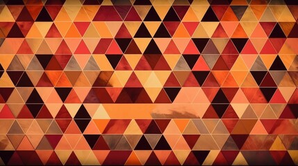 Geometric triangle tiles with warm hues