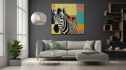 Bold and abstract animal portrait with flair