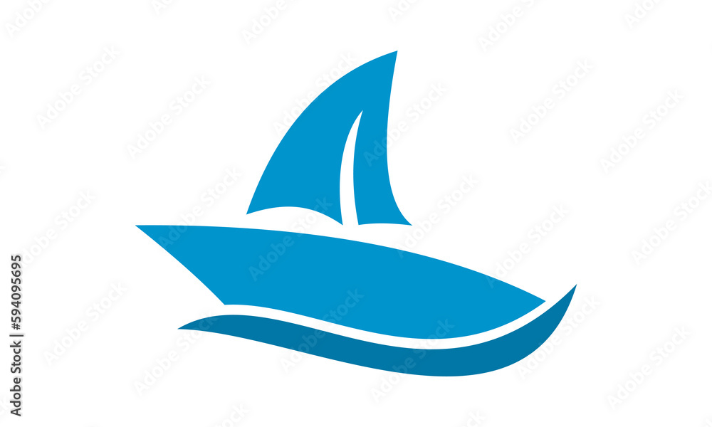 Poster simple ship vector logo icon