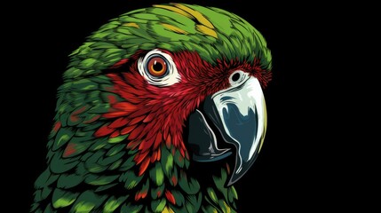 Obraz premium Bold rendering of a parrot face
