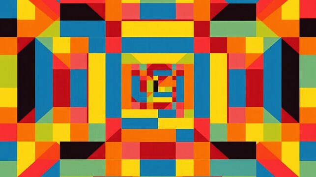 Fototapeta Optical illusion with overlapping squares