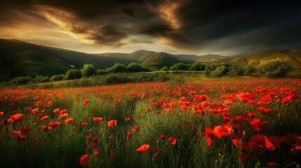 Plakat Bold and Dramatic Red Poppy Fields