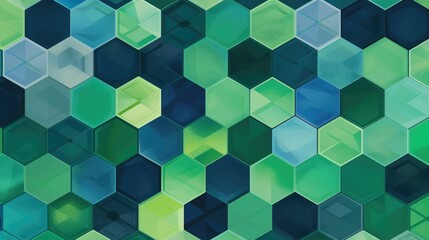 Bold geometric pattern of blue and green