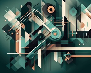 Abstract wallpaper of geometric shapes in tech style