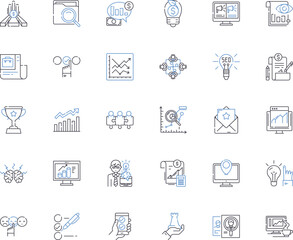 Human potential line icons collection. Possibility, Growth, Excellence, Fulfillment, Potentiality, Progress, Empowerment vector and linear illustration. Flourishing,Advancement,Enlightenment outline